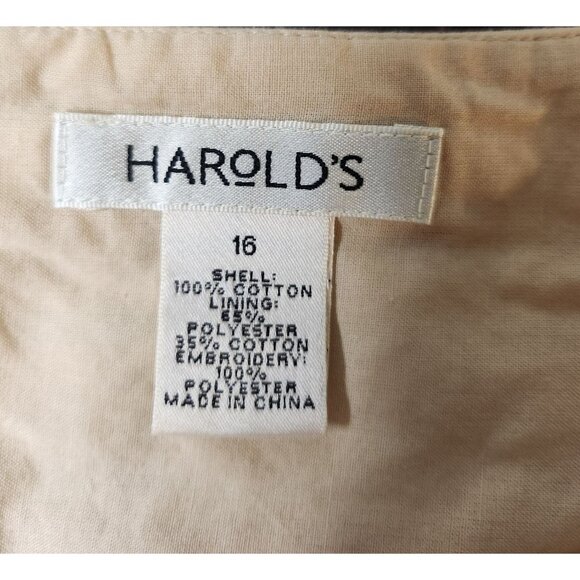 HAROLD'S Skirt Tan Embellished Pleated LINED Mid-Calf Full, Sz 16 - Picture 6 of 8
